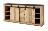 Esszimmer Set Stove in Used Wood hell und anthrazit Speisezimmer 3-teilig mit Buffetschrank, Esstisch und Sideboard