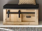 Garderobe Sitzbank Stove in Used Wood hell und anthrazit Garderobenbank 93 x 46 cm