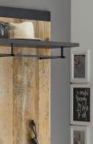 Garderobenpaneel Stove in Used Wood hell und anthrazit Wandgarderobe 92 x 100 cm