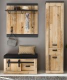 Garderobe Set 4-teilig Stove in Used Wood hell und anthrazit Garderobenkombination 164 x 201 cm