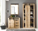 Garderobe Set 3-teilig Stove in Used Wood hell und anthrazit Garderobenkombination 206 x 201 cm