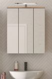 Badezimmer Spiegelschrank Tomaso in Nox Eiche Badschrank 3-trig 60 x 77 cm, Soft-Close