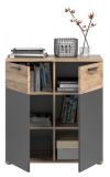 Kommode Tomaso in Nox Eiche und Basalt grau Wohn- und Esszimmer Sideboard 80 x 87 cm