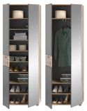 Garderobenschrank Tomaso in Nox Eiche und Basalt grau Garderobe oder groer Schuhschrank 70 x 200 cm