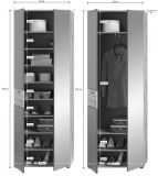 Garderobenschrank Tomaso in Nox Eiche und Basalt grau Garderobe oder groer Schuhschrank 70 x 200 cm