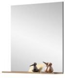 Garderobenspiegel Tomaso in Nox Eiche und Basalt grau Wandspiegel mit Ablage 90 x 84 cm