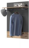 Garderobenpaneel Tomaso in Nox Eiche und Basalt grau Wandgarderobe 90 x 117 cm