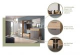 Garderobenpaneel Tomaso in Nox Eiche und Basalt grau Wandgarderobe 90 x 117 cm