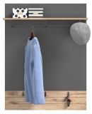 Garderobenpaneel Tomaso in Nox Eiche und Basalt grau Wandgarderobe 90 x 117 cm