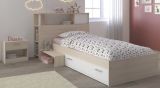Parisot Kinder- und Jugendzimmer Set 3-teilig Charly Bett 90 x 200 cm, Regal und Nachttisch
