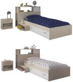 Parisot Kinder- und Jugendzimmer Set 3-teilig Charly Bett 90 x 200 cm, Regal und Nachttisch