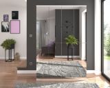 Stauraumschrank mit Spiegel SystemX in wei Mehrzweckschrank 30 x 193 cm Hochschrank mit Spiegeltr