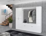 Garderobenschrank SystemX in wei Hochglanz Schuhschrank 61 x 193 cm