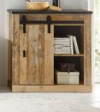 Aktenschrank Stove in Used Wood hell und anthrazit Bro Kommode 93 x 91 cm