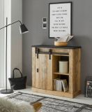 Brombel Set Stove in Used Wood hell und anthrazit mit Aktenschrank