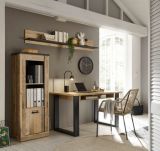 Brombel Set Stove in Used Wood hell und anthrazit mit Aktenregal und Wandregal