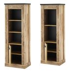 Brombel Set Stove in Used Wood hell und anthrazit mit Aktenregal und Wandregal