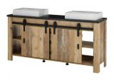 Doppelwaschtisch Stove in Used Wood hell und anthrazit Waschtisch Set inkl. 2 x Waschbecken 164 cm