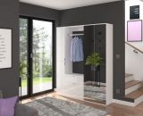 Garderobe Set 3-teilig SystemX in wei Hochglanz Kommode und Kleiderstange 61 cm