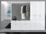 Garderobe Set 3-teilig SystemX in wei Hochglanz Kommode und Kleiderstange 121 cm