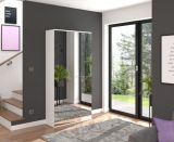 Garderobenschrank mit Spiegel SystemX in wei Mehrzweckschrank mit Spiegeltren 91 x 193 cm