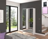 Garderobenschrank mit Spiegel SystemX in wei Mehrzweckschrank mit Spiegeltren 91 x 193 cm