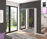 Garderobe mit Spiegel SystemX in wei Schuhschrank mit Spiegeltren 122 x 193 cm