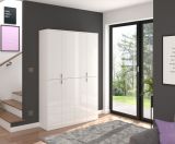 Kleiderschrank SystemX in wei Hochglanz Mehrzweckschrank 122 x 193 cm