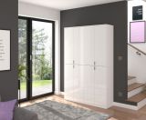 Kleiderschrank SystemX in wei Hochglanz Mehrzweckschrank 122 x 193 cm