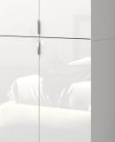 Garderobenschrank mit Spiegel SystemX in wei Hochglanz Schuhschrank mit Spiegeltr 60 x 193 cm