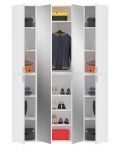 Garderobe und Kleiderschrank SystemX in wei Hochglanz Mehrzweckschrank mit Spiegeltr 122 x 193 cm