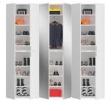 Garderobe mit Spiegel SystemX in wei Hochglanz Mehrzweckschrank 183 x 193 cm