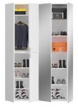 Garderobe mit Spiegel SystemX in wei Hochglanz Schuhschrank mit Spiegeltr 122 x 193 cm