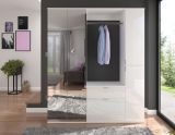 Garderobe SystemX in wei Hochglanz Garderoben-Set mit Spiegeltr 152 x 193 cm