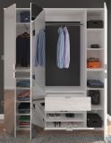 Garderobe SystemX in wei Hochglanz Garderoben-Set mit Spiegeltr 152 x 193 cm