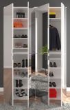 Garderobenschrank SystemX in wei Hochglanz Flurgarderobe mit Spiegeltr 212 x 193 cm