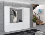 Garderobenschrank SystemX in wei Hochglanz Schuhschrank 212 x 193 cm