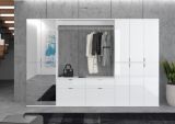 Garderobenschrank mit Spiegel SystemX in wei Hochglanz Kleiderschrank mit Spiegeltr 273 x 193 cm