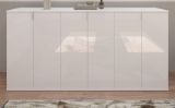 Sideboard SystemX in wei Hochglanz Kommode Mehrzweckschrank 183 x 99 cm