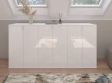 Sideboard SystemX in wei Hochglanz Kommode Mehrzweckschrank 183 x 99 cm