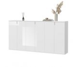 Sideboard SystemX in wei Hochglanz Kommode Mehrzweckschrank 183 x 99 cm