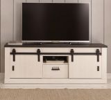 TV-Lowboard Stove in wei Pinie und anthrazit Landhaus TV Unterteil in Komforthhe 162 x 61 cm