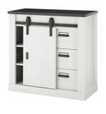 Kommode Stove in wei Pinie und anthrazit Landhaus Sideboard 93 x 91 cm