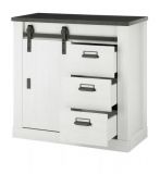 Kommode Stove in wei Pinie und anthrazit Landhaus Sideboard 93 x 91 cm