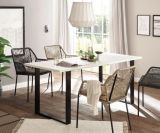 Esstisch Stove in wei Pinie und anthrazit Landhaus Kchentisch 180 x 80 cm