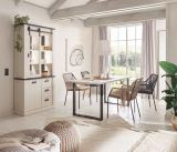 Esstisch Stove in wei Pinie und anthrazit Landhaus Kchentisch 180 x 80 cm