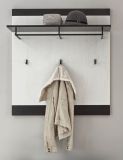 Garderobenpaneel Stove in wei Pinie und anthrazit Landhaus Wandgarderobe 92 x 100 cm