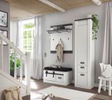 Garderobenpaneel Stove in wei Pinie und anthrazit Landhaus Wandgarderobe 92 x 100 cm