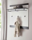 Garderobenpaneel Stove in wei Pinie und anthrazit Landhaus Wandgarderobe 92 x 100 cm