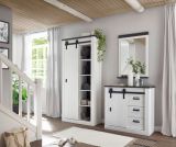 Garderobenspiegel Stove in wei Pinie und anthrazit Landhaus Wandspiegel mit Ablage 66 x 95 cm